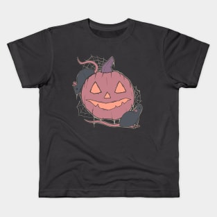 Haunted Pumpkin & Rats Kids T-Shirt